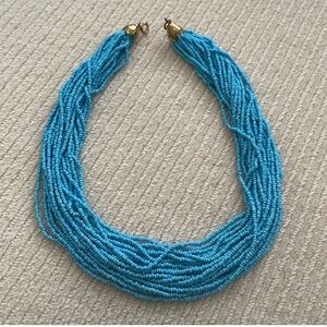 Turquoise, Blue Beaded Multi Strand Necklace